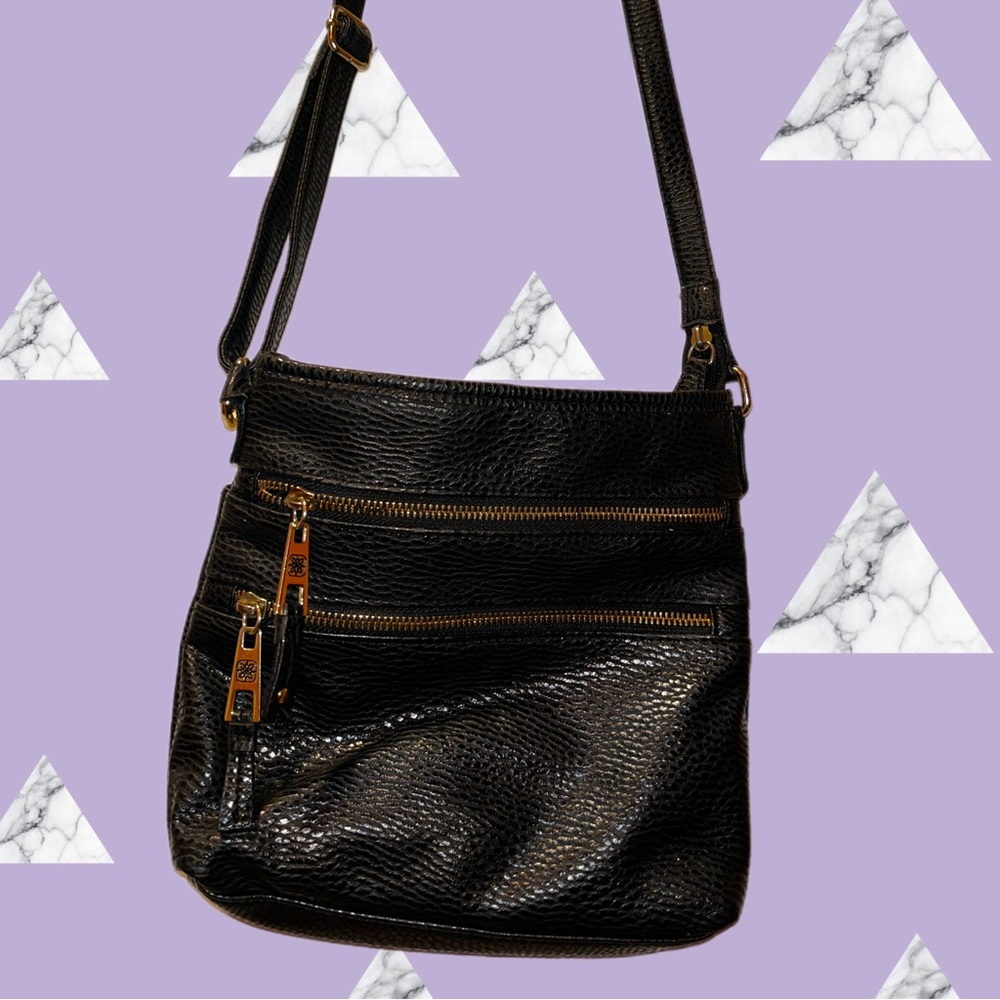 Black Crossbody Purse with 2 front pockets